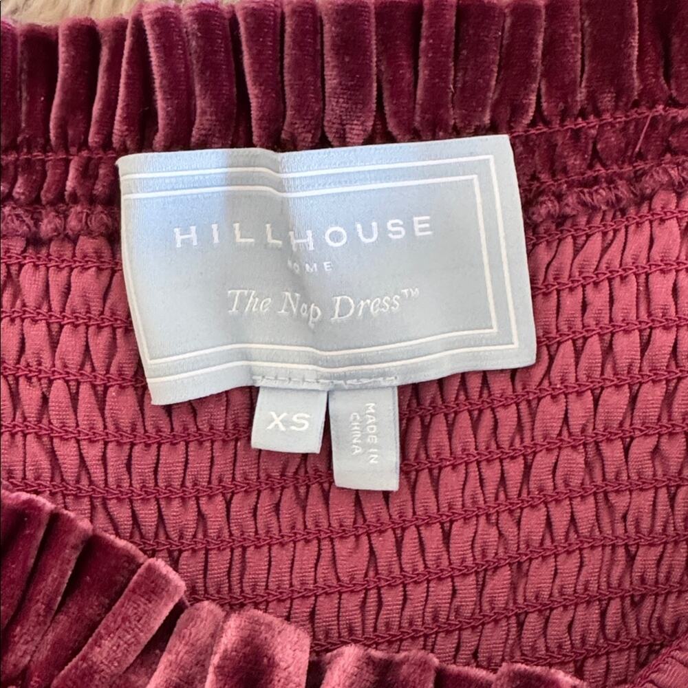 Hill House Ellie Nap Dress Burgundy Velvet Silk Blend Midi XS Coquette Girl - Picture 5 of 6